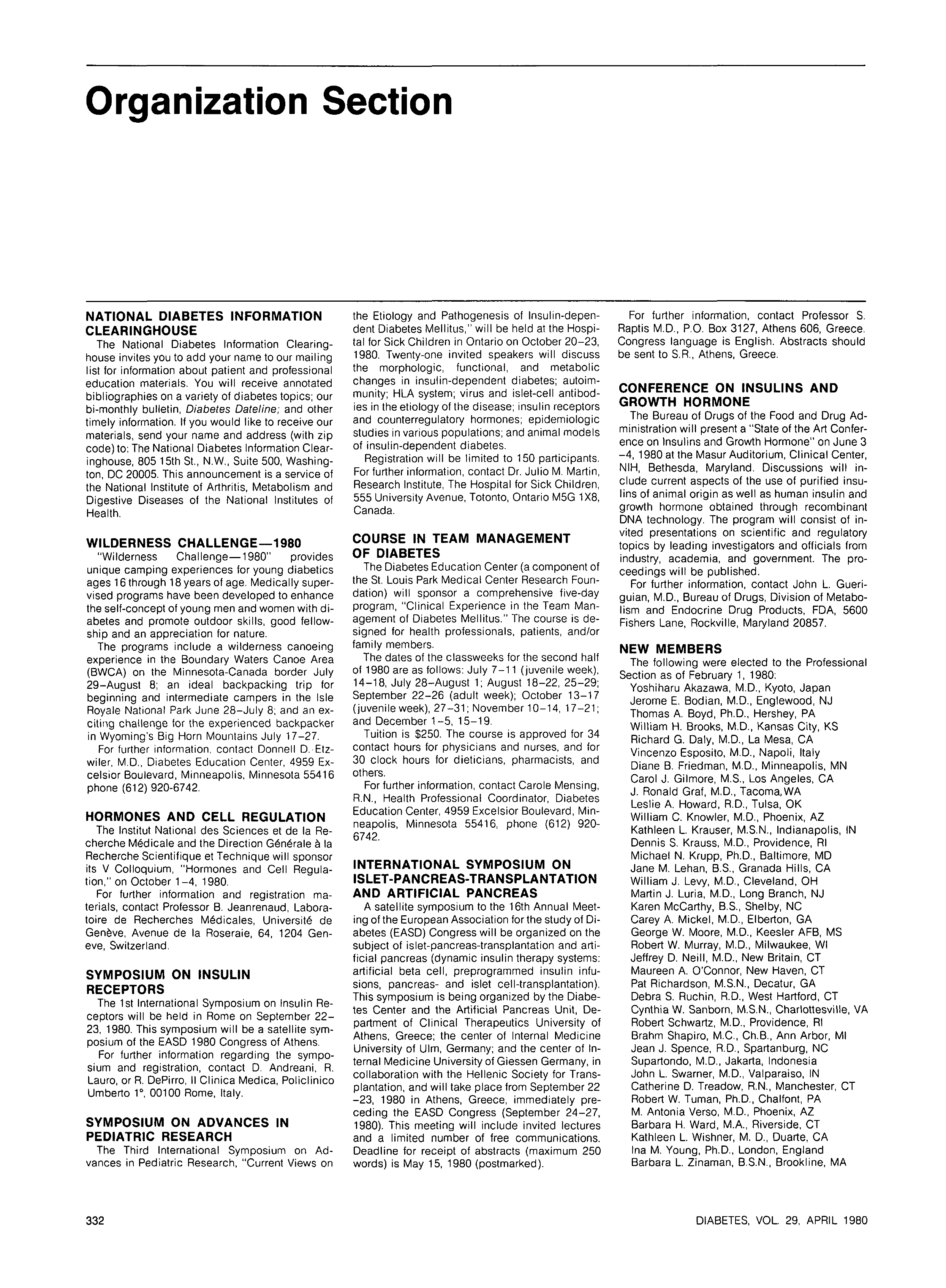 First page of Organization Section