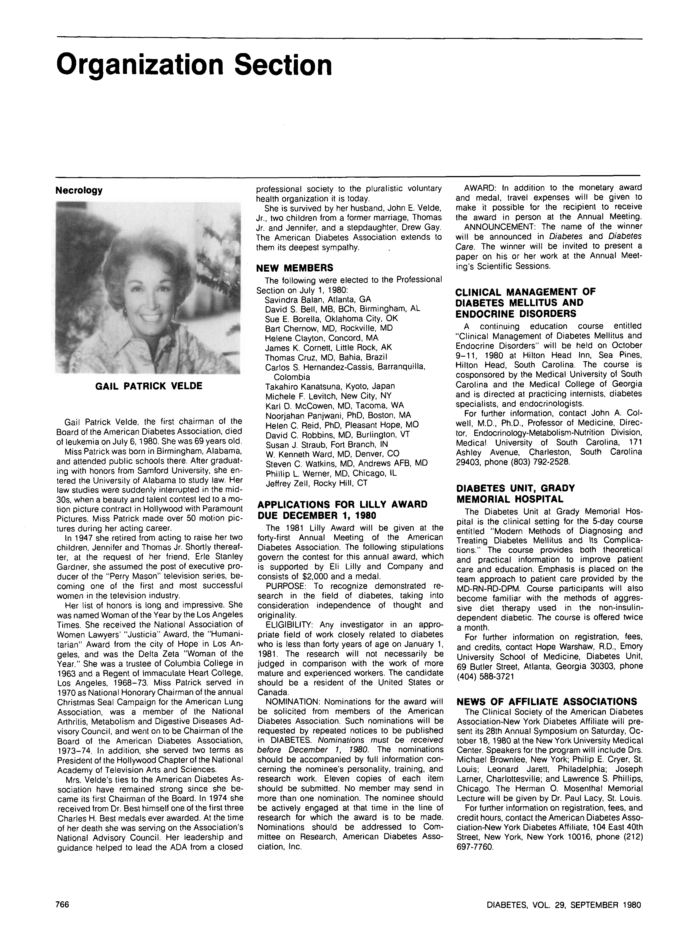 First page of Organization Section