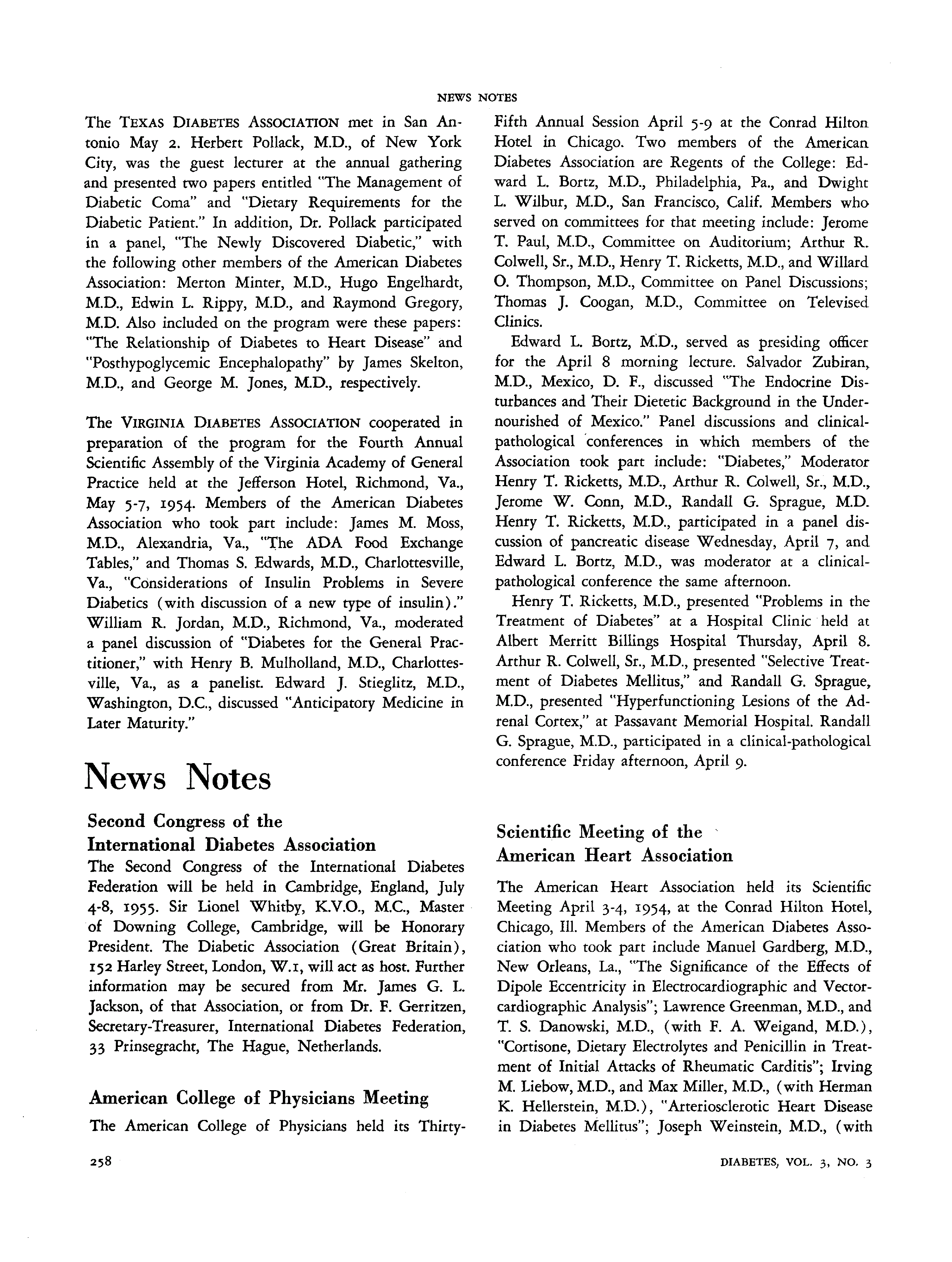 First page of American College of Physicians Meeting
