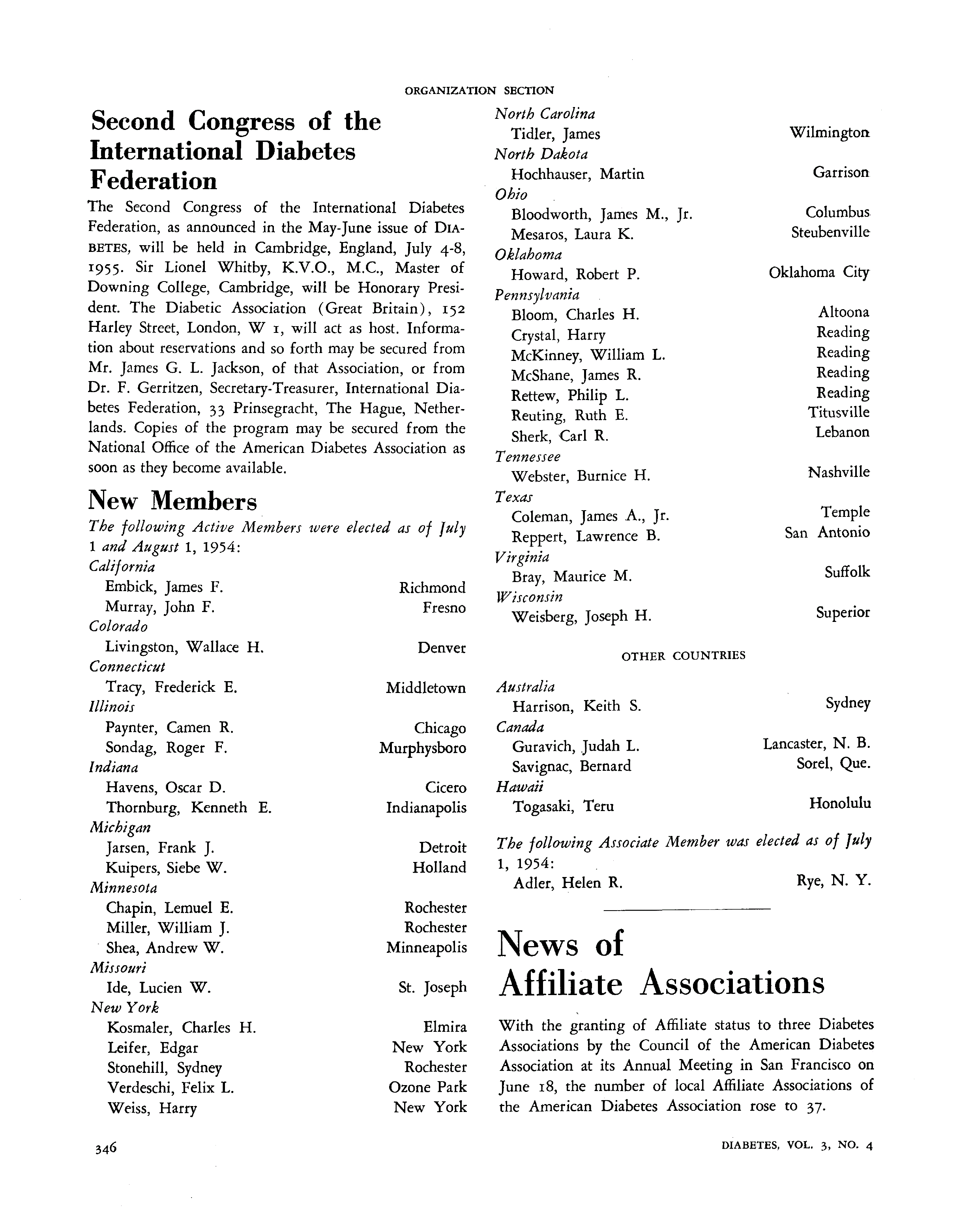 First page of New Members