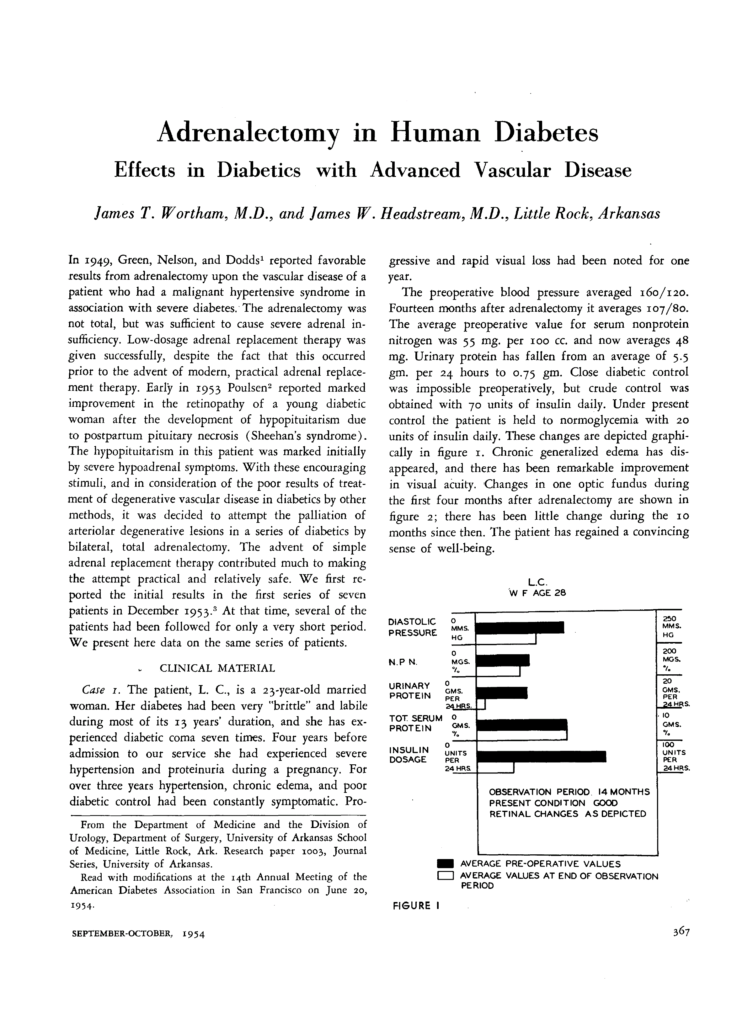 First page of Adrenalectomy in Human Diabetes: Effects in Diabetics with Advanced Vascular Disease