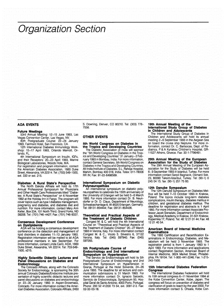 First page of ADA Events