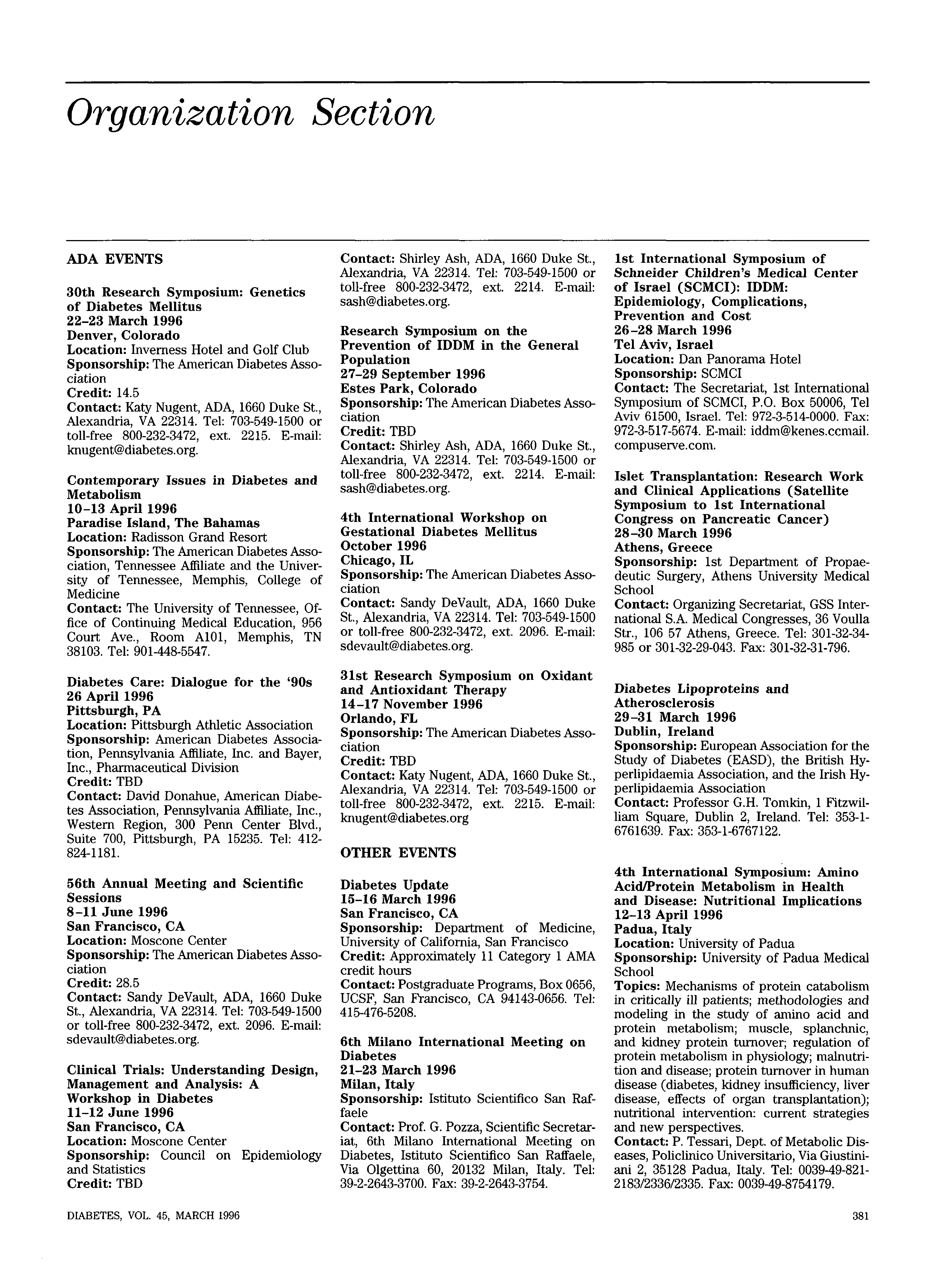 First page of Organization Section