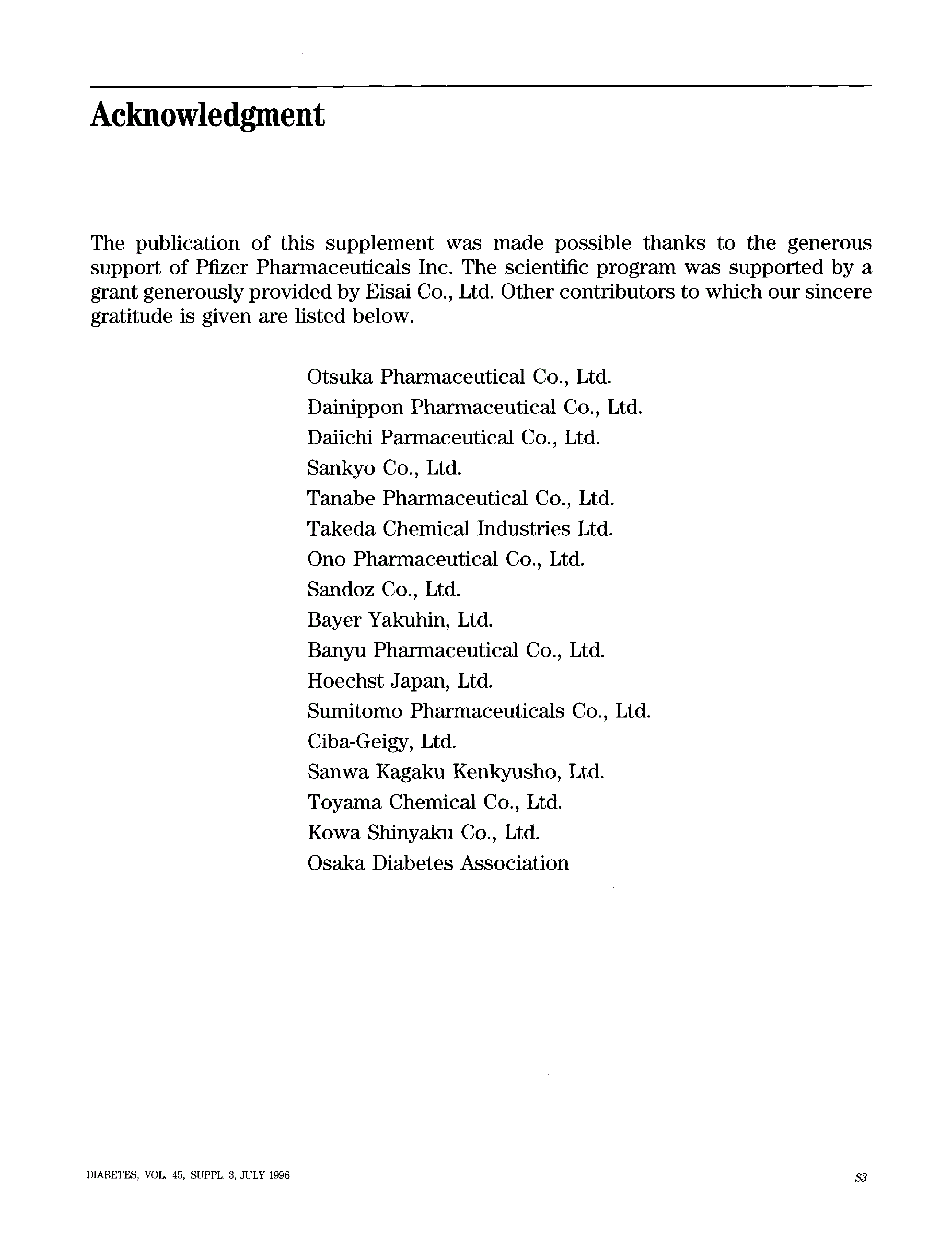 First page of Acknowledgment