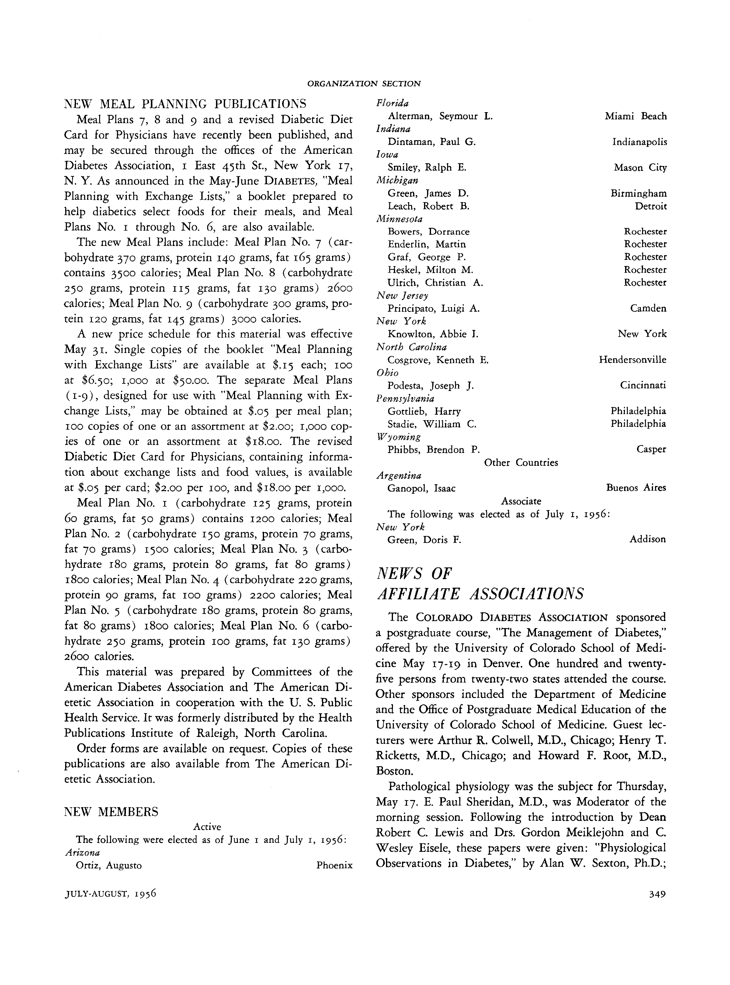 First page of New Meal Planning Publications
