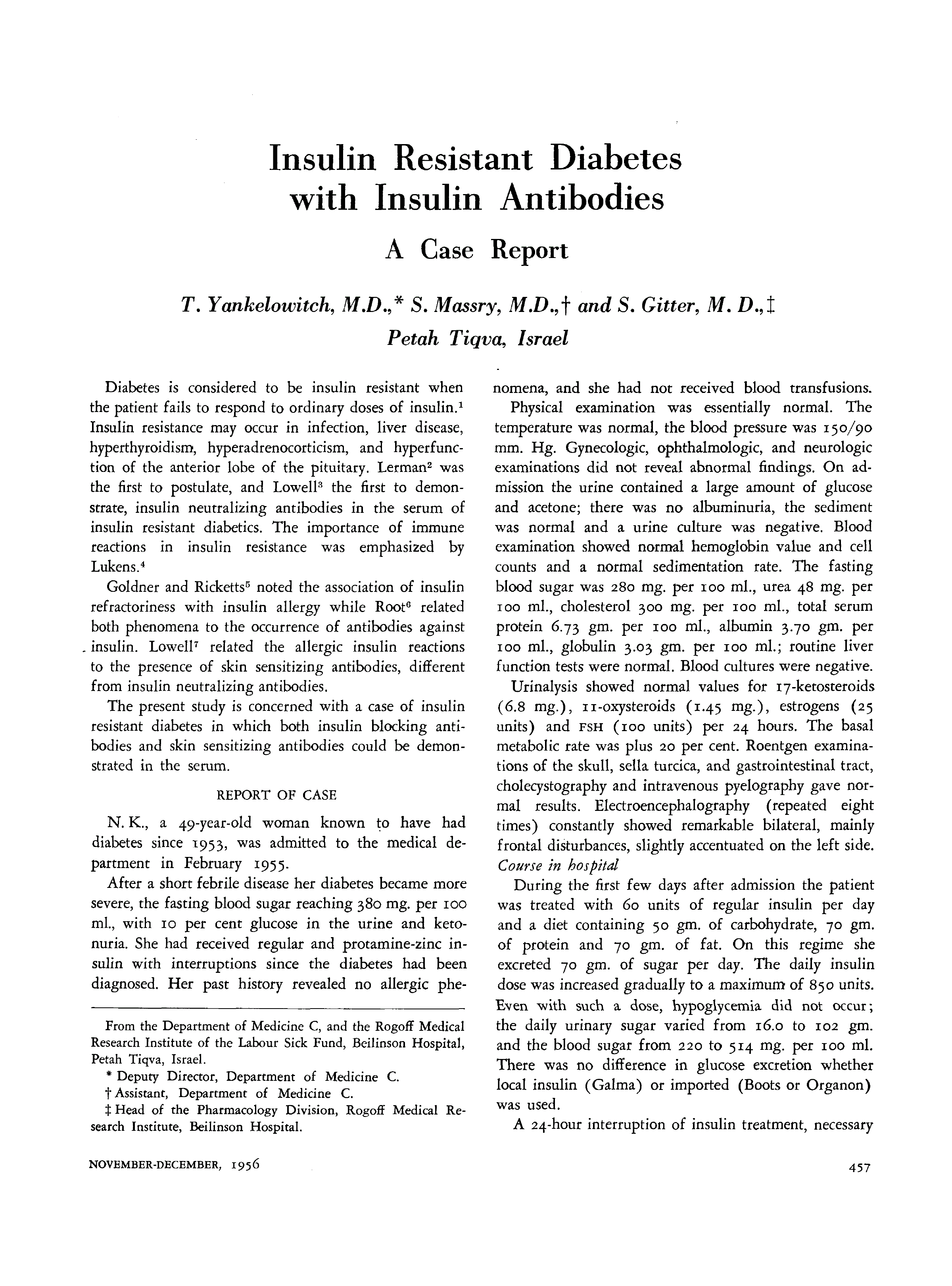 First page of Insulin Resistant Diabetes with Insulin Antibodies: A Case Report