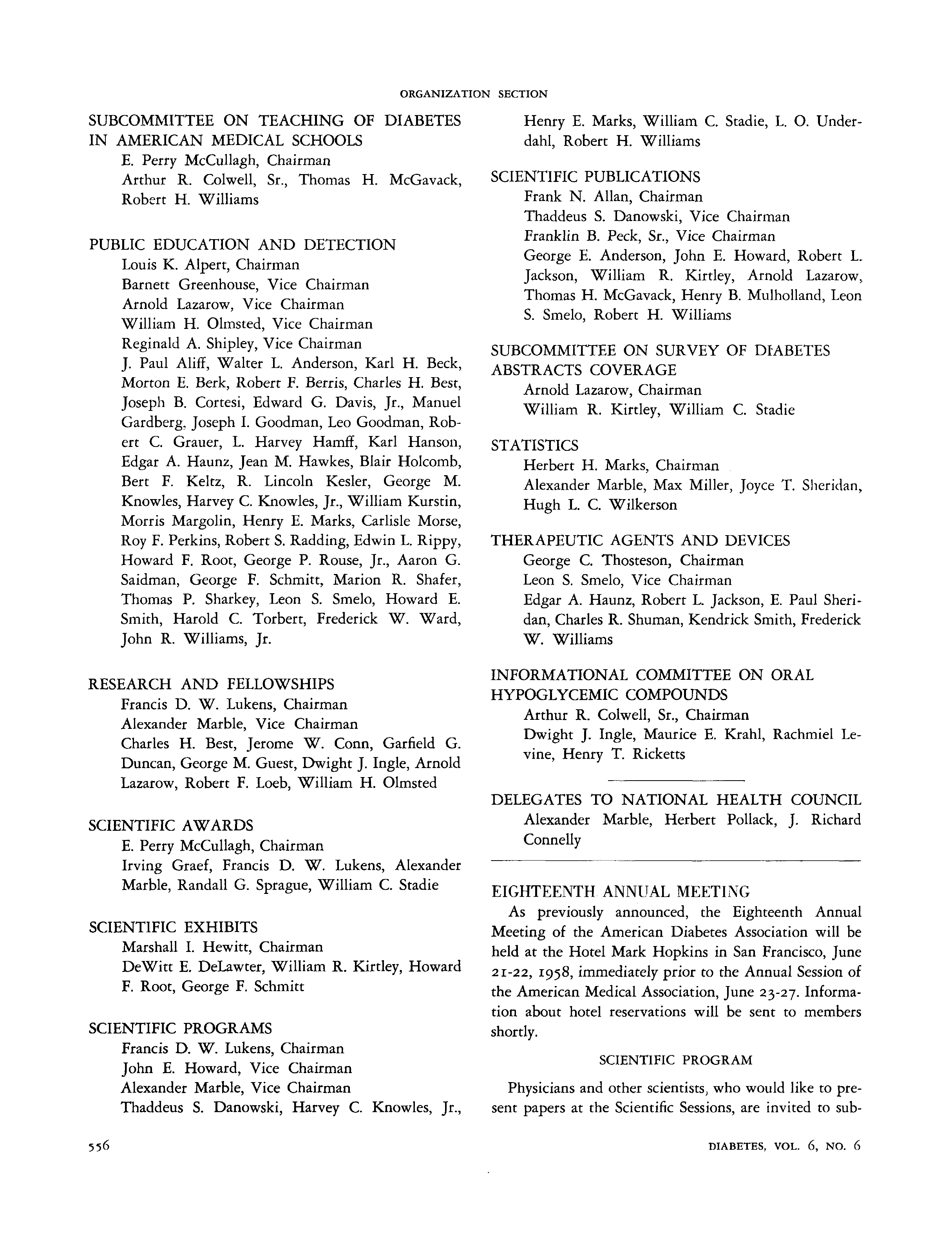 First page of Eighteenth Annual Meeting