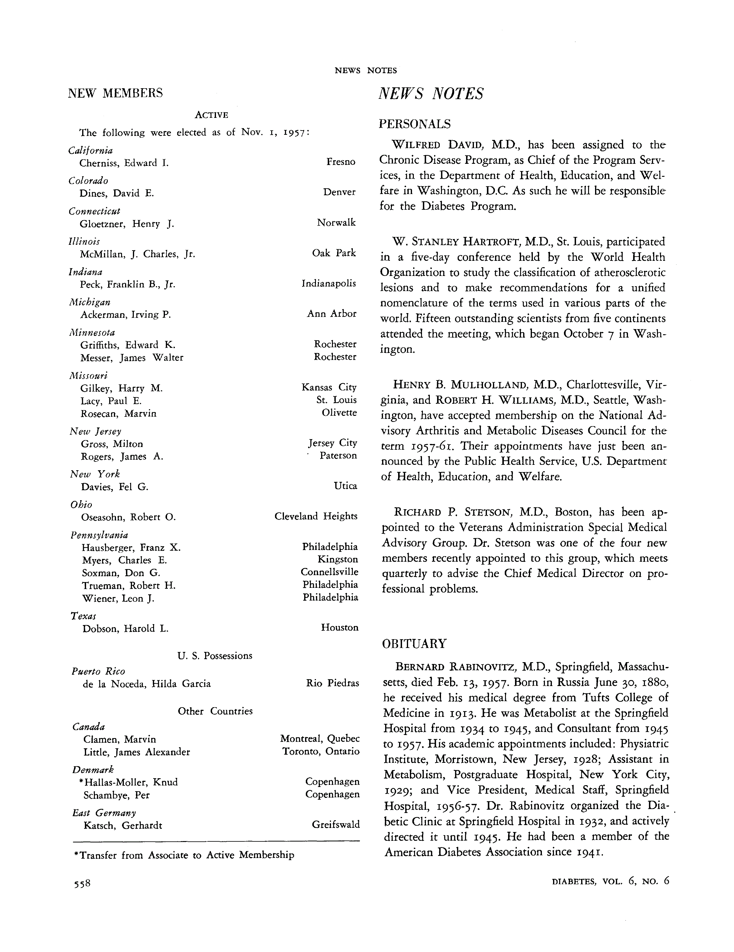 First page of New Members