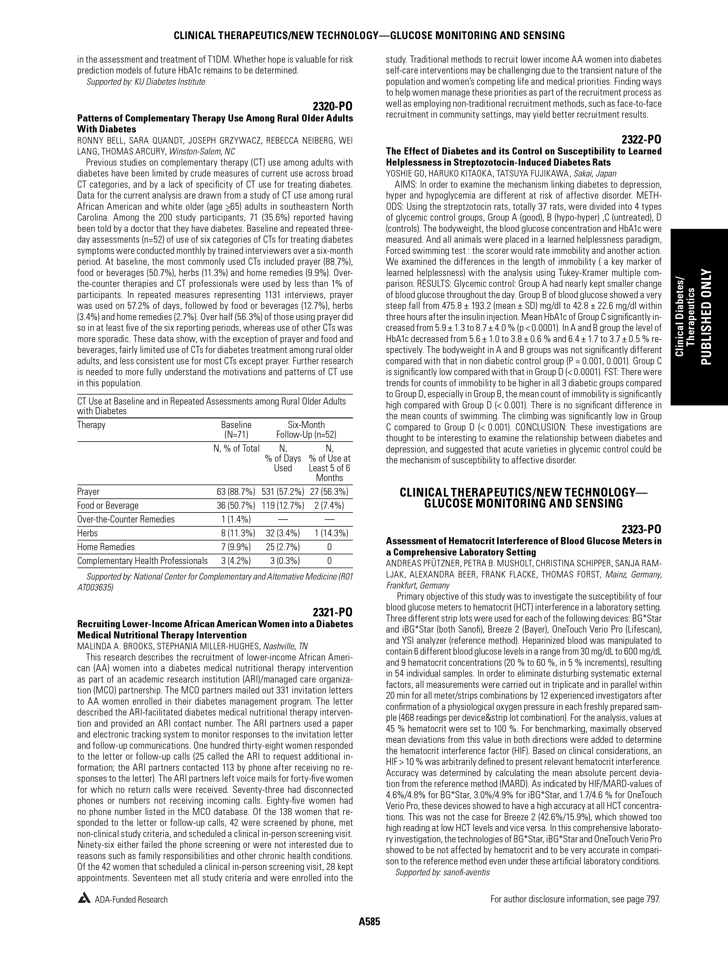 First page of Clinical Diabetes/Therapeutics