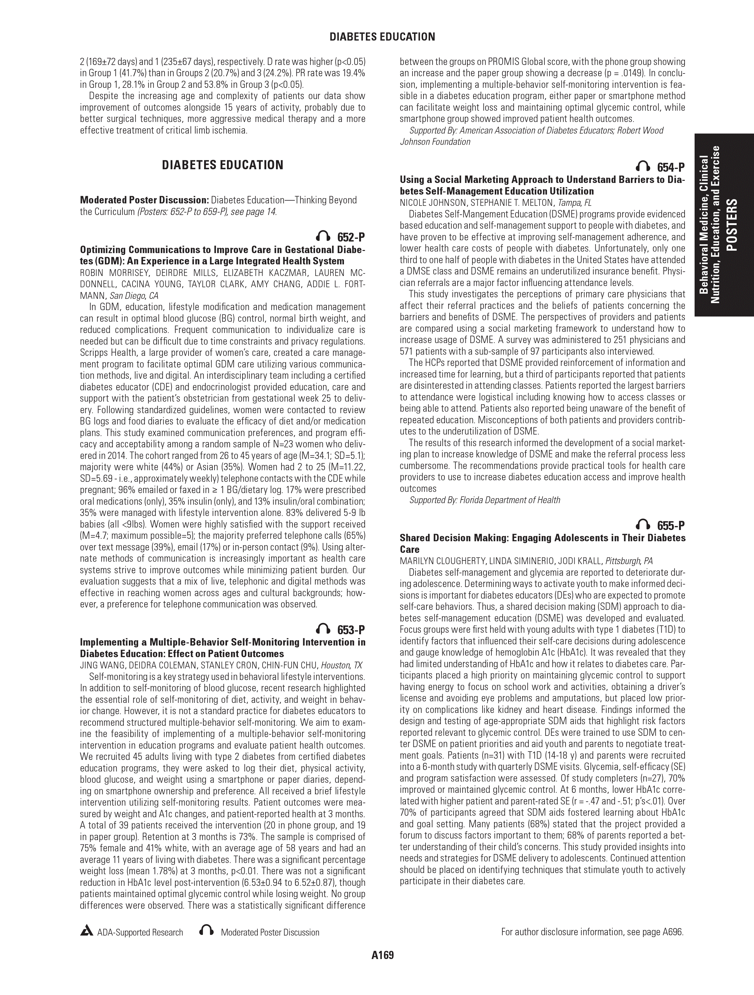 First page of Behavioral Medicine, Clinical Nutrition, Education, and Exercise
