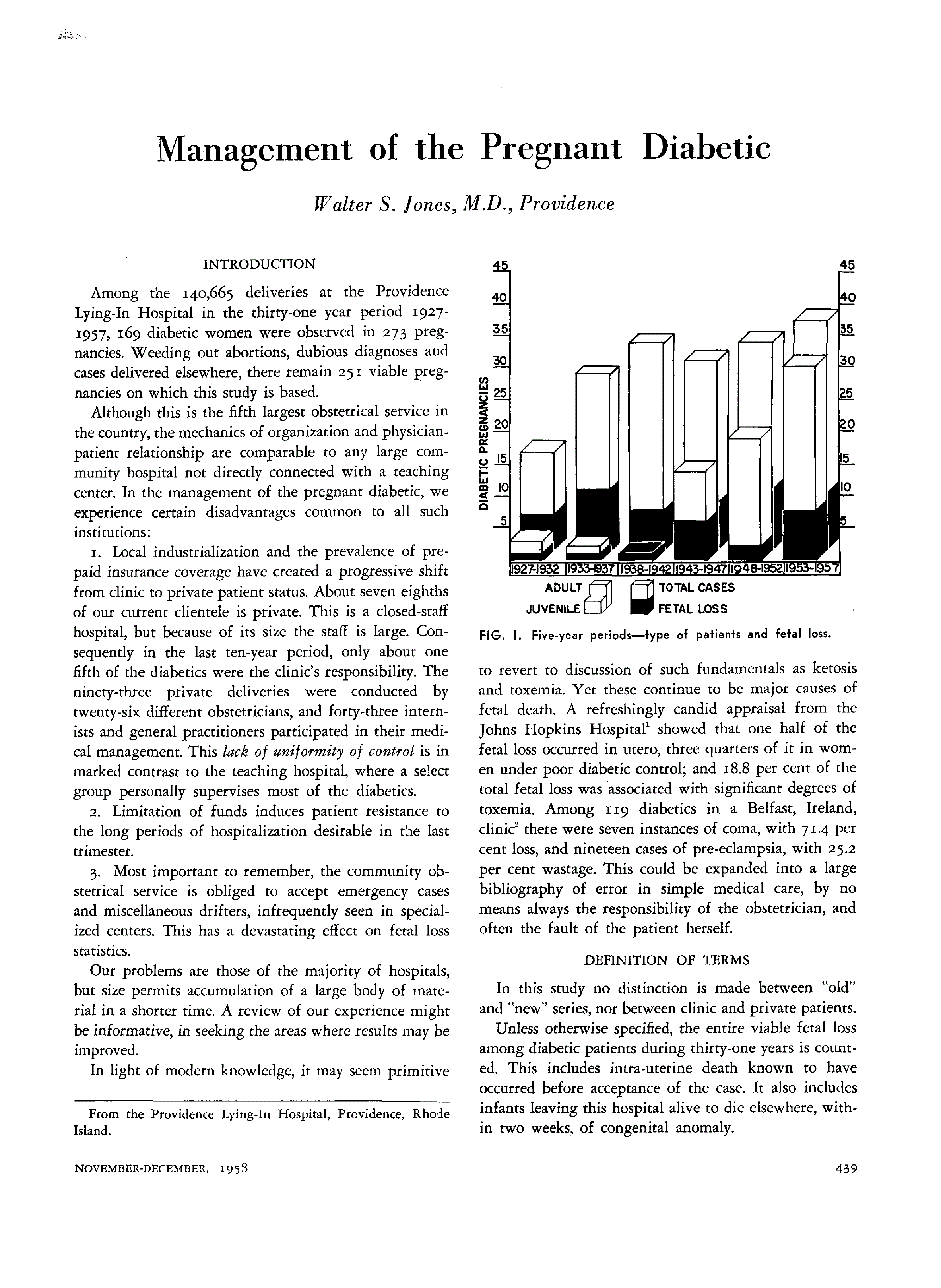 First page of Management of the Pregnant Diabetic
