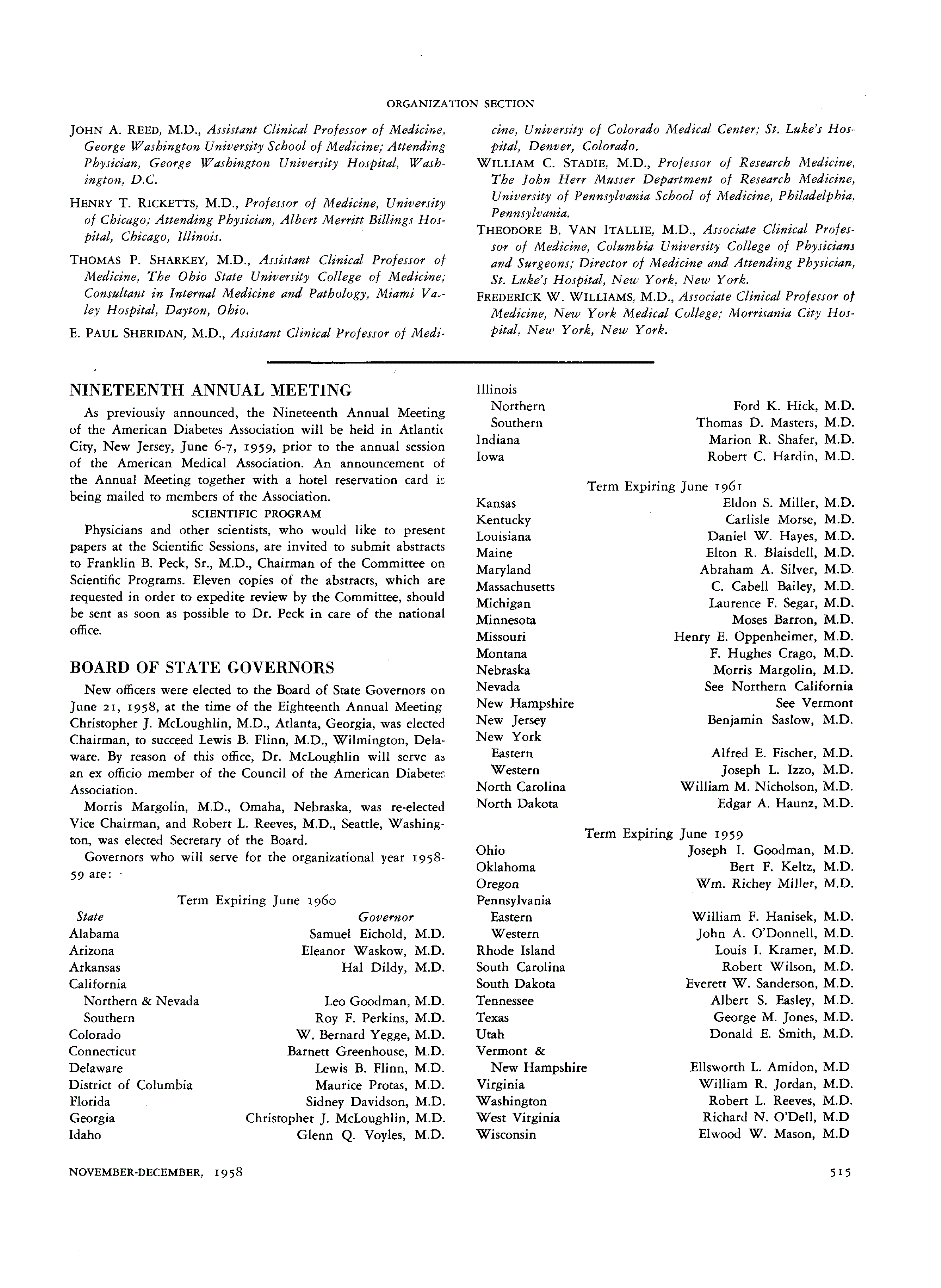 First page of Nineteenth Annual Meeting