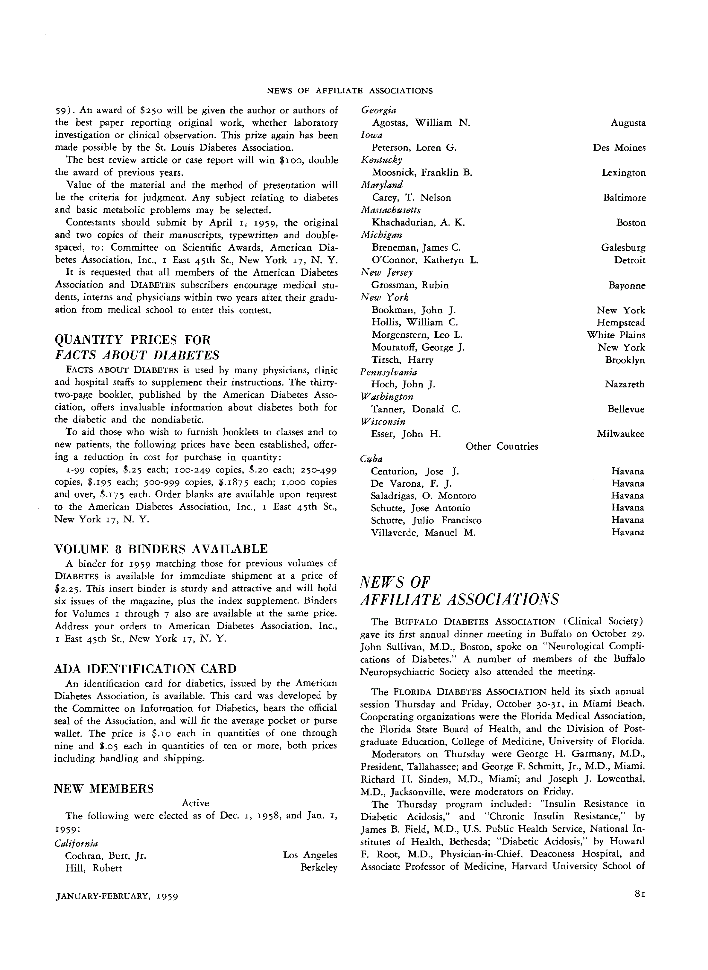 First page of ADA Identification Card