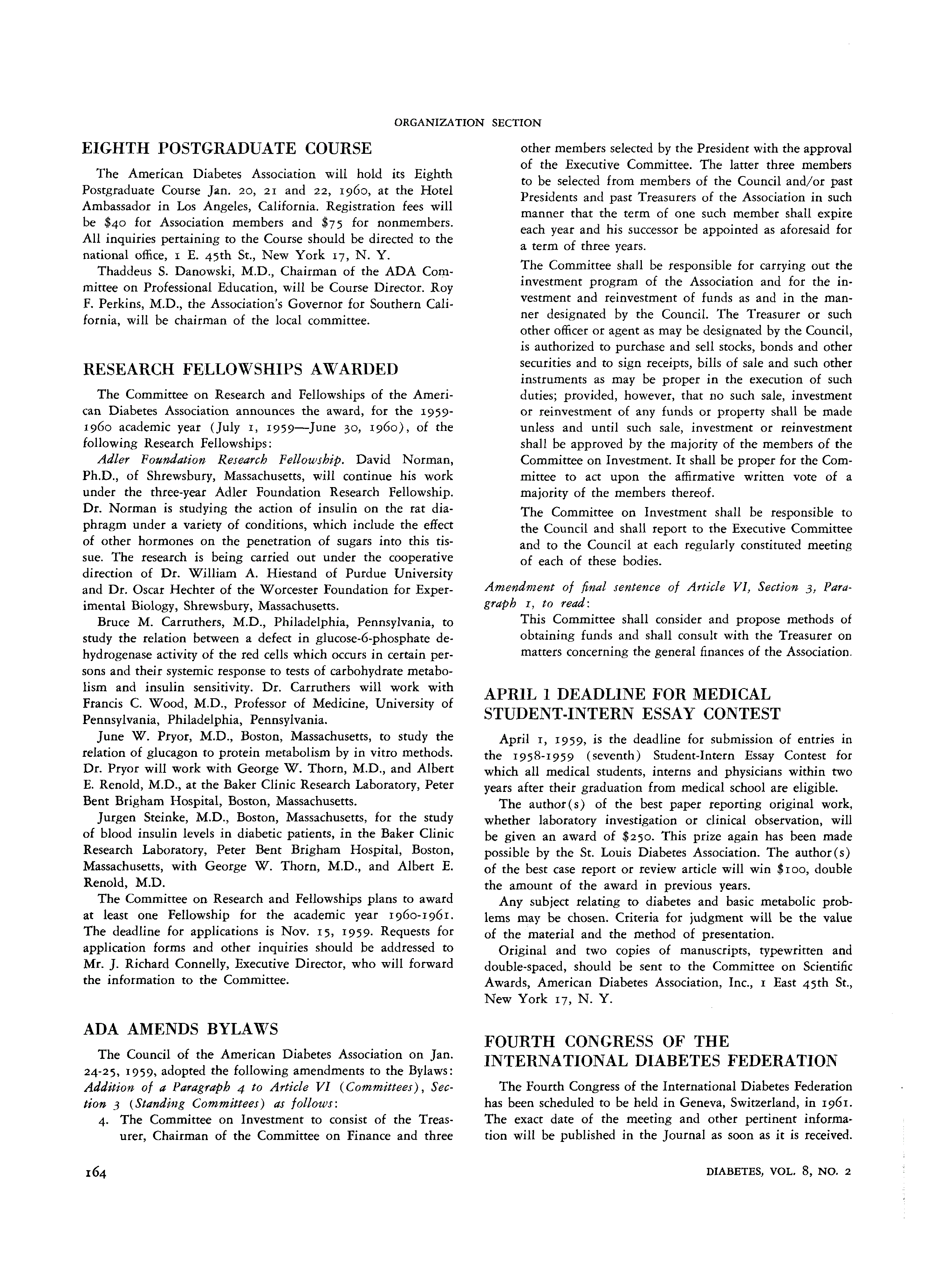 First page of April 1 Deadline for Medical Student-Intern Essay Contest
