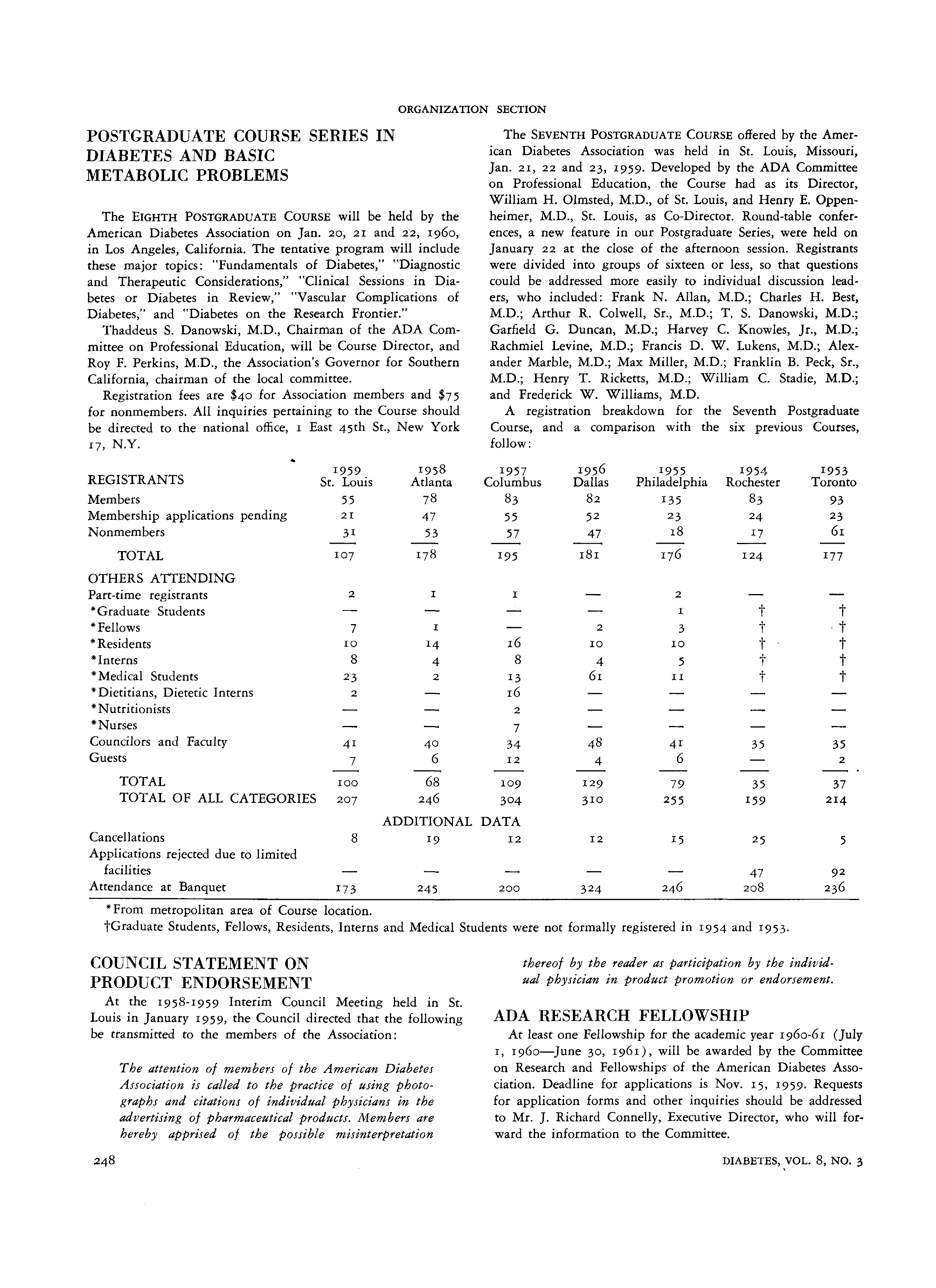 First page of ADA Research Fellowship