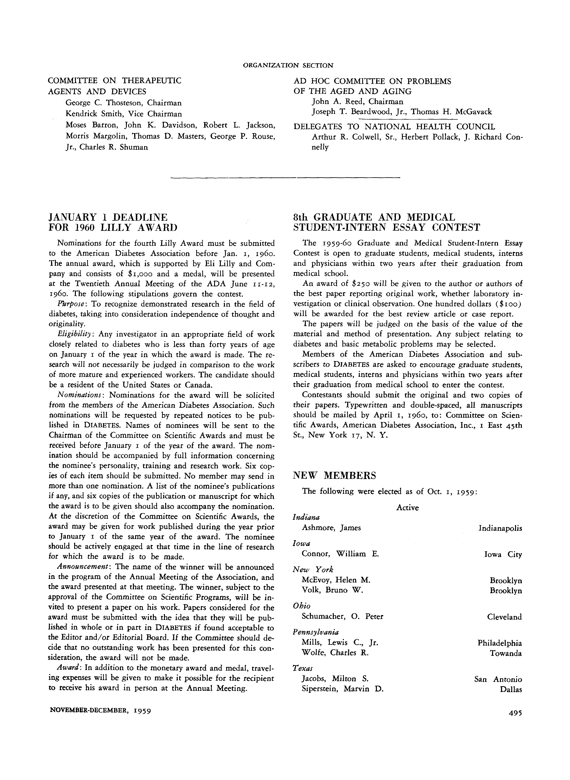 First page of New Members