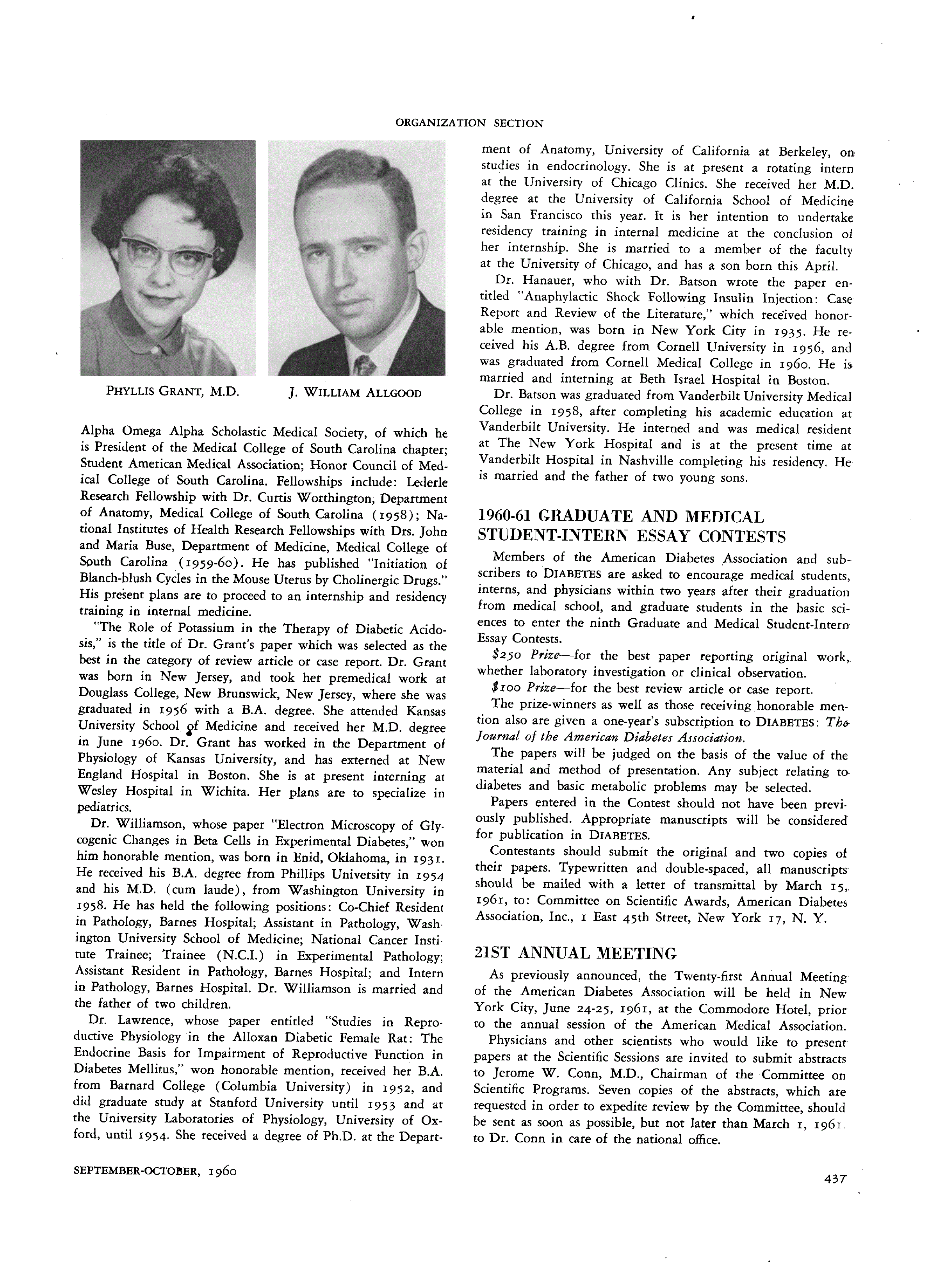 First page of 21st Annual Meeting