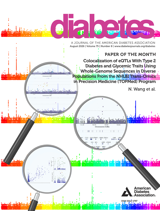 Colocalization of eQTLs With Type 2 Diabetes and Glycemic Traits Using Whole-Genome Sequences in Diverse Populations From the NHLBI Trans-Omics in Precision Medicine (TOPMed) Program Free